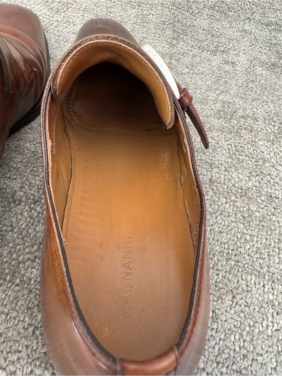 Magnanni Brown Leather Single Monk Strap Oxfords main image 12